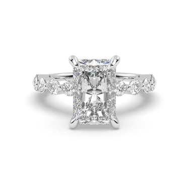 Diamond Band Single Prong With Hidden Halo