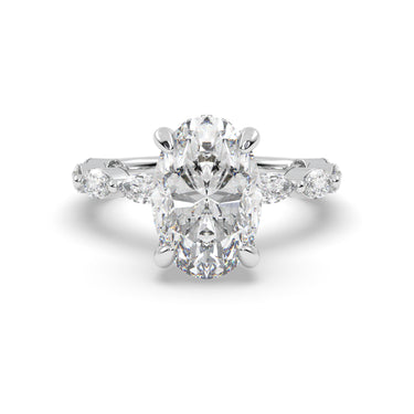 Marquise Band Single Prong With Hidden Halo